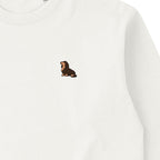 ロングスリーブTシャツ 厚手 ワンポイント刺繍 "ダックス チョコタン" natural image