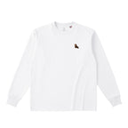 ロングスリーブTシャツ 厚手 ワンポイント刺繍 "ダックス チョコタン" white image