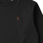 ロングスリーブTシャツ 厚手 ワンポイント刺繍 "チワワ チョコタン" deep-black image