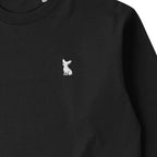 ロングスリーブTシャツ 厚手 ワンポイント刺繍 "チワワ ホワイト" deep-black image