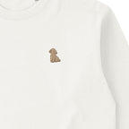 ロングスリーブTシャツ 厚手 ワンポイント刺繍 "トイプードル クリーム" natural image