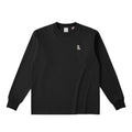 ロングスリーブTシャツ 厚手 ワンポイント刺繍 "トイプードル シルバー" deep-black image