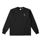 ロングスリーブTシャツ 厚手 ワンポイント刺繍 "トイプードル シルバー" deep-black image