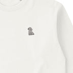 ロングスリーブTシャツ 厚手 ワンポイント刺繍 "トイプードル シルバー" natural image
