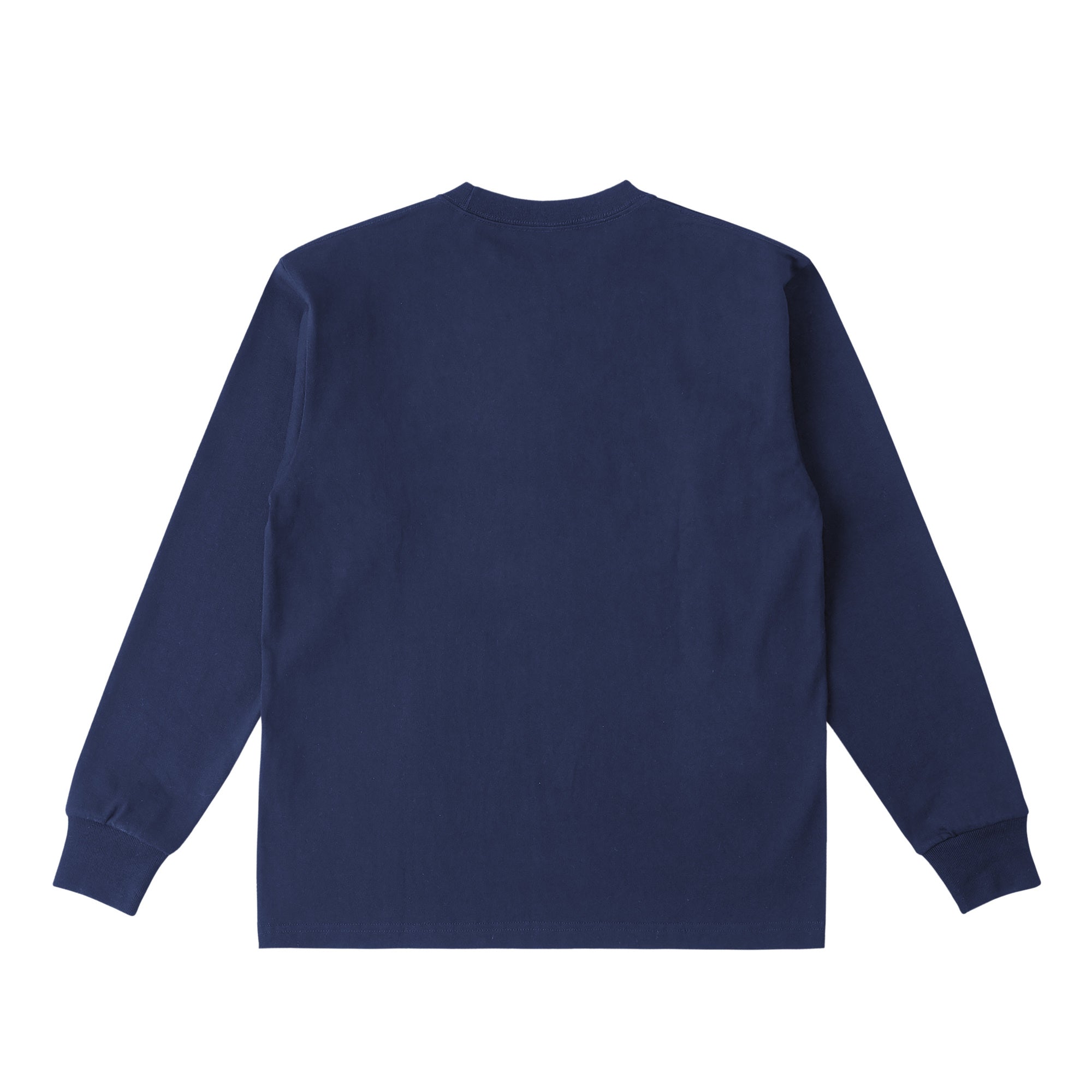 ロングスリーブTシャツ 厚手 ワンポイント刺繍 "トイプードル シルバー" navy image