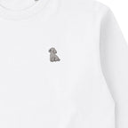 ロングスリーブTシャツ 厚手 ワンポイント刺繍 "トイプードル シルバー" white image