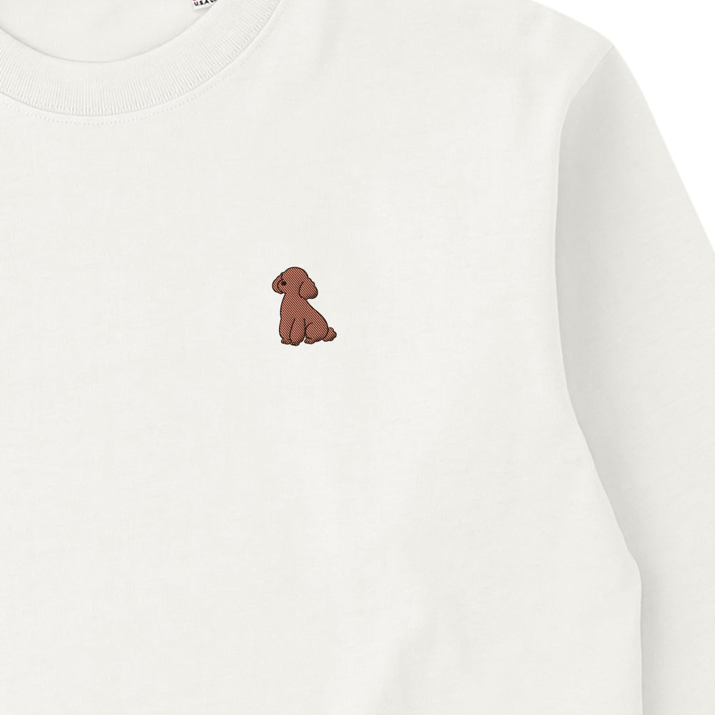 ロングスリーブTシャツ 厚手 ワンポイント刺繍 "トイプードル ブラウン" natural image