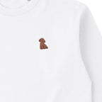ロングスリーブTシャツ 厚手 ワンポイント刺繍 "トイプードル ブラウン" white image
