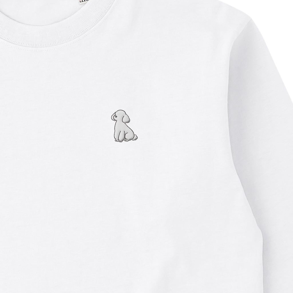 ロングスリーブTシャツ 厚手 ワンポイント刺繍 "トイプードル ホワイト" white image