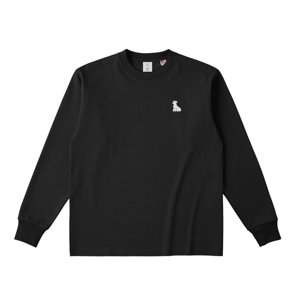 ロングスリーブTシャツ 厚手 "シュナウザー ホワイト" deep-black image