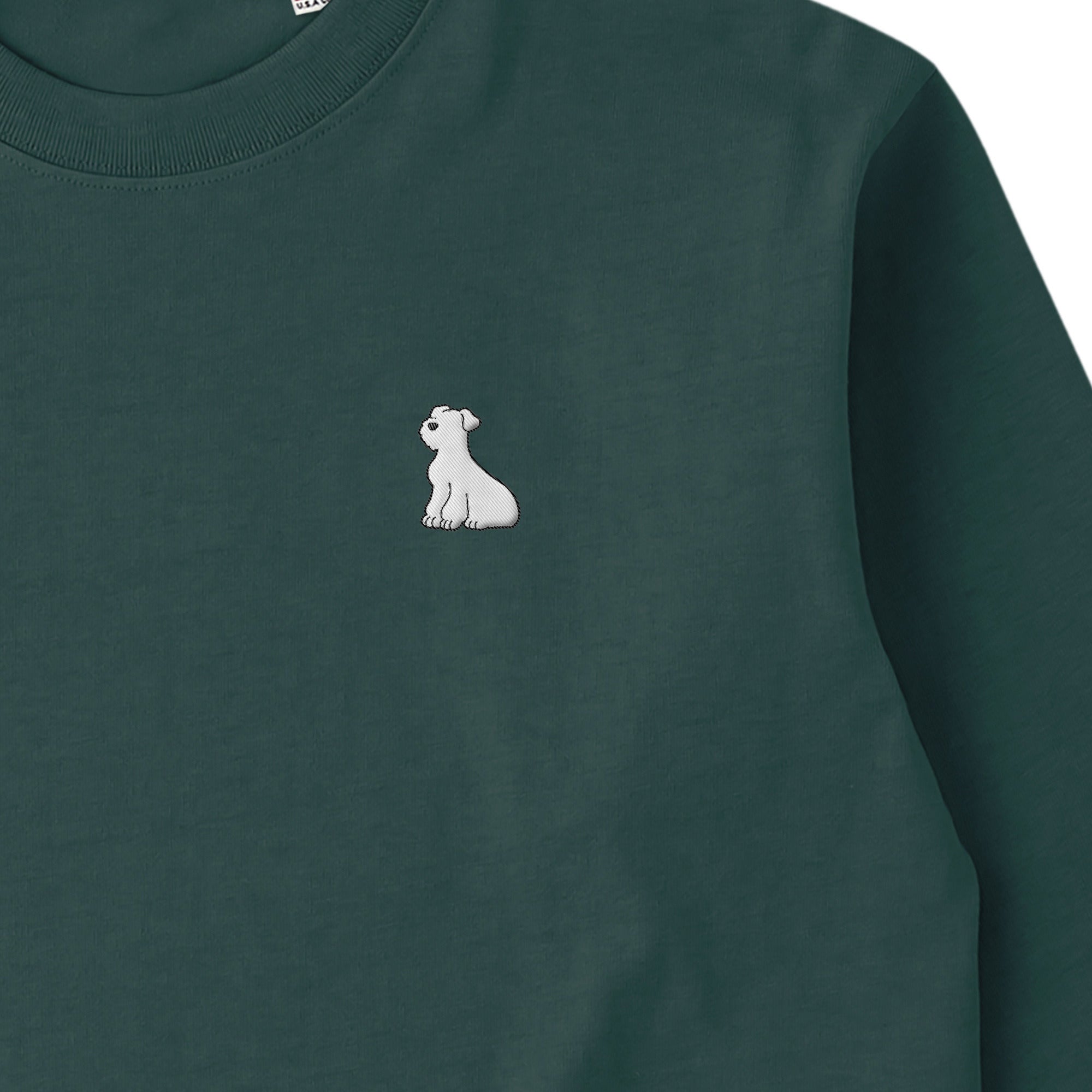 ロングスリーブTシャツ 厚手 "シュナウザー ホワイト" dark-green image