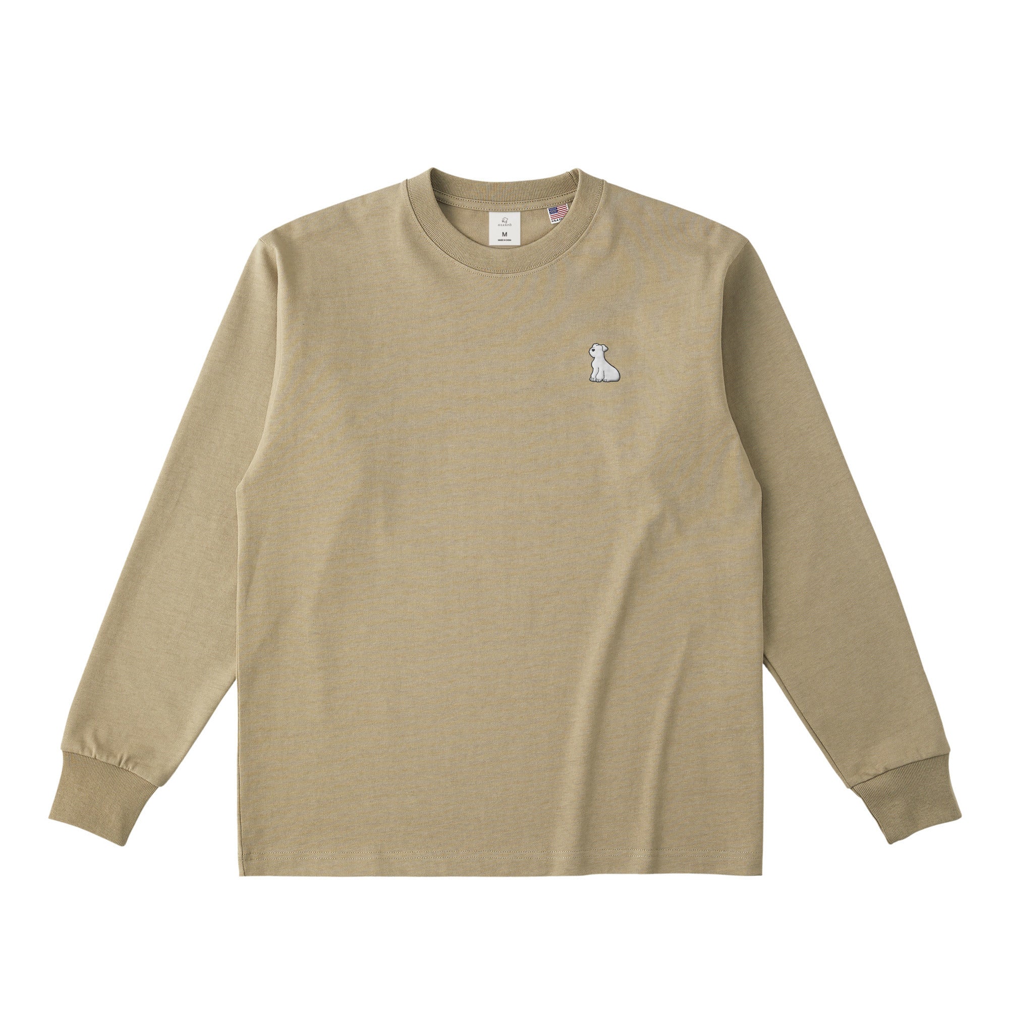 ロングスリーブTシャツ 厚手 "シュナウザー ホワイト" dull-sand image