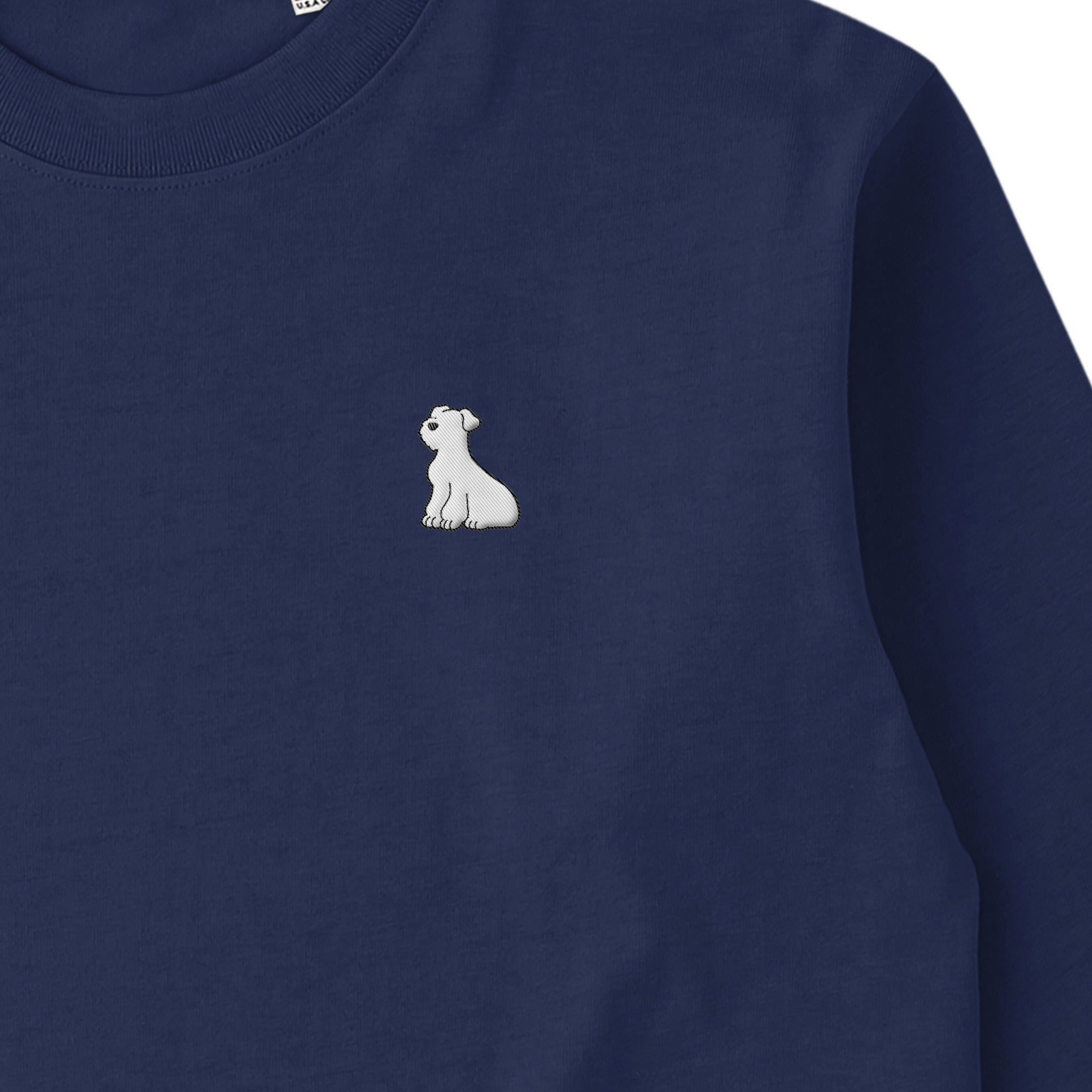ロングスリーブTシャツ 厚手 "シュナウザー ホワイト" navy image