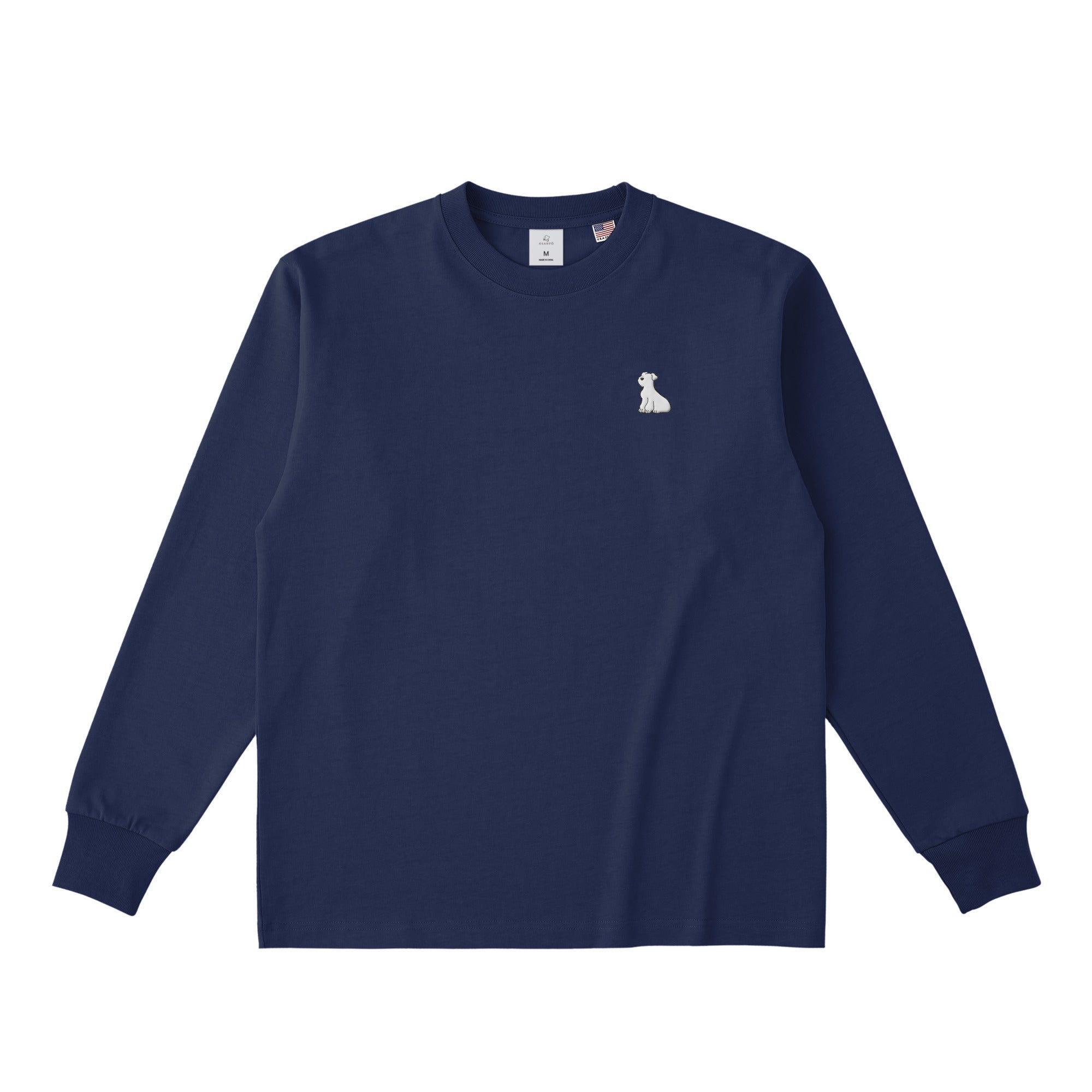 ロングスリーブTシャツ 厚手 "シュナウザー ホワイト" navy image