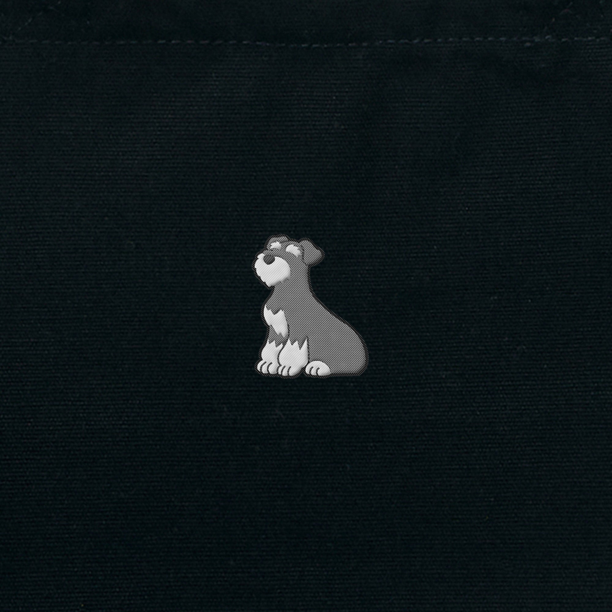 ランチバッグミニトート ワンポイント刺繍 "シュナウザー ソルト&ペッパー" black image