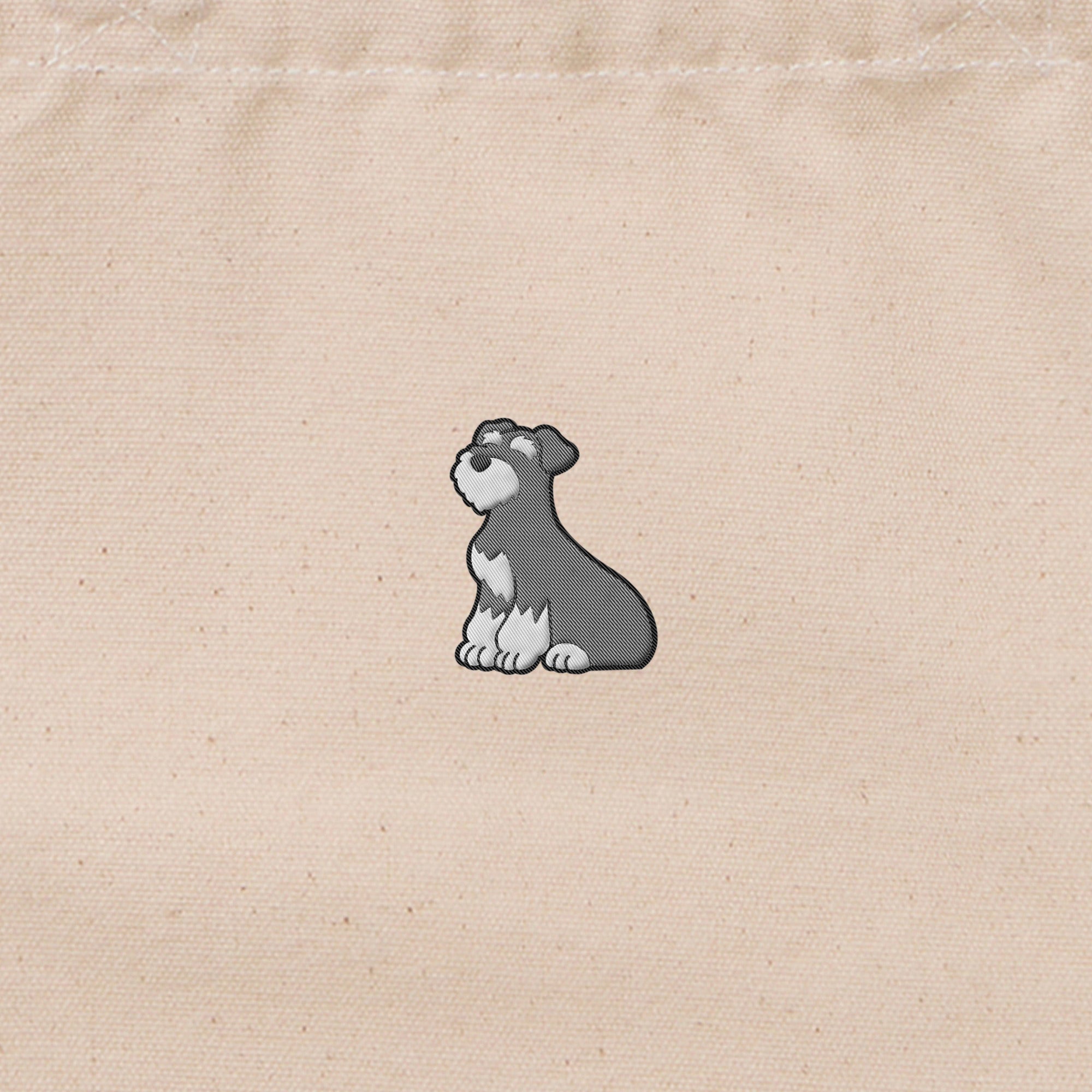 ランチバッグミニトート ワンポイント刺繍 "シュナウザー ソルト&ペッパー" natural image