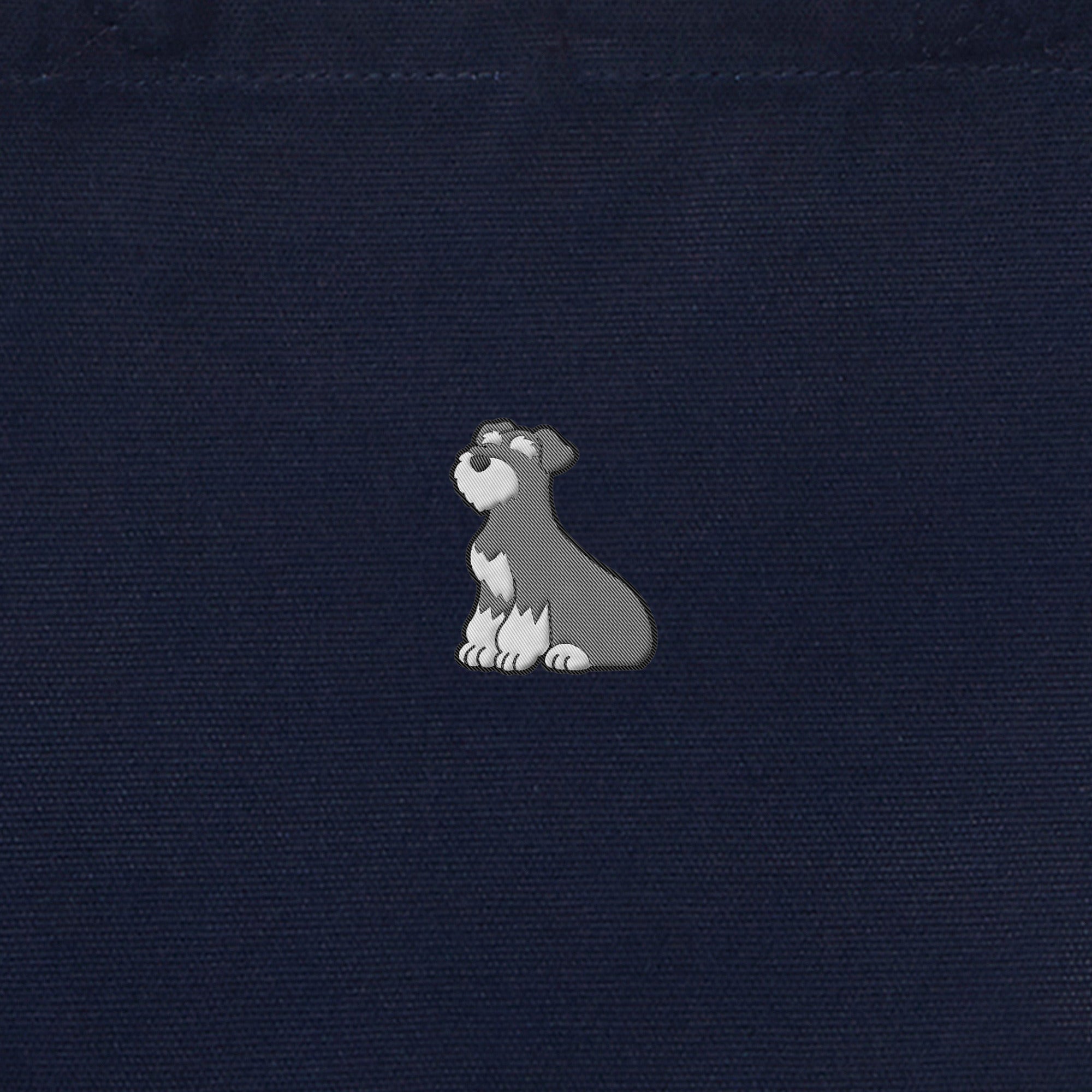 ランチバッグミニトート ワンポイント刺繍 "シュナウザー ソルト&ペッパー" navy image