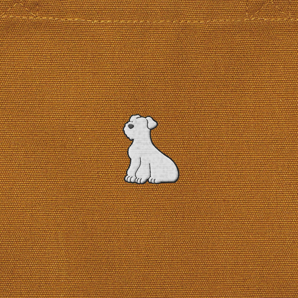 ランチバッグミニトート ワンポイント刺繍 "シュナウザー ホワイト" camel image