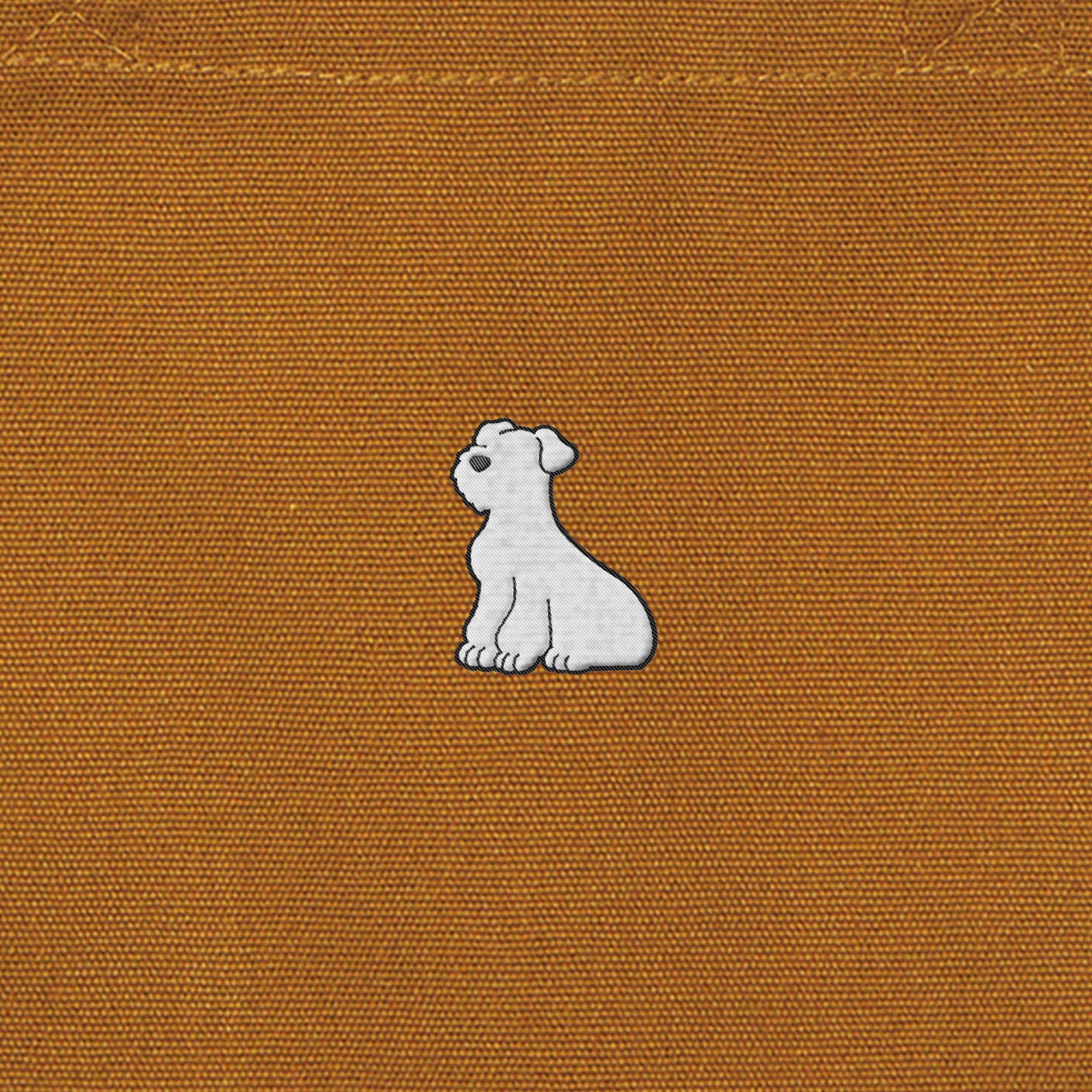 ランチバッグミニトート ワンポイント刺繍 "シュナウザー ホワイト" camel image
