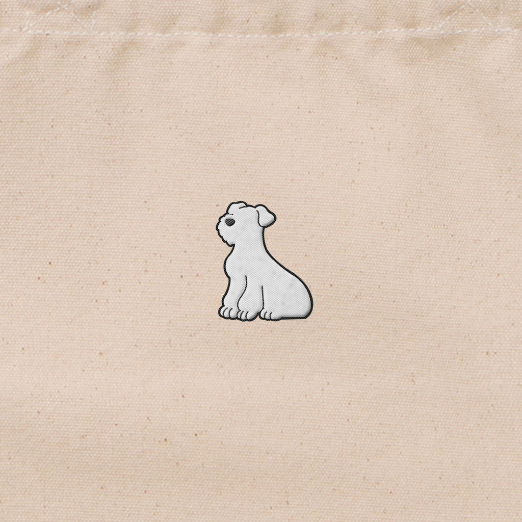 ランチバッグミニトート ワンポイント刺繍 "シュナウザー ホワイト" natural image