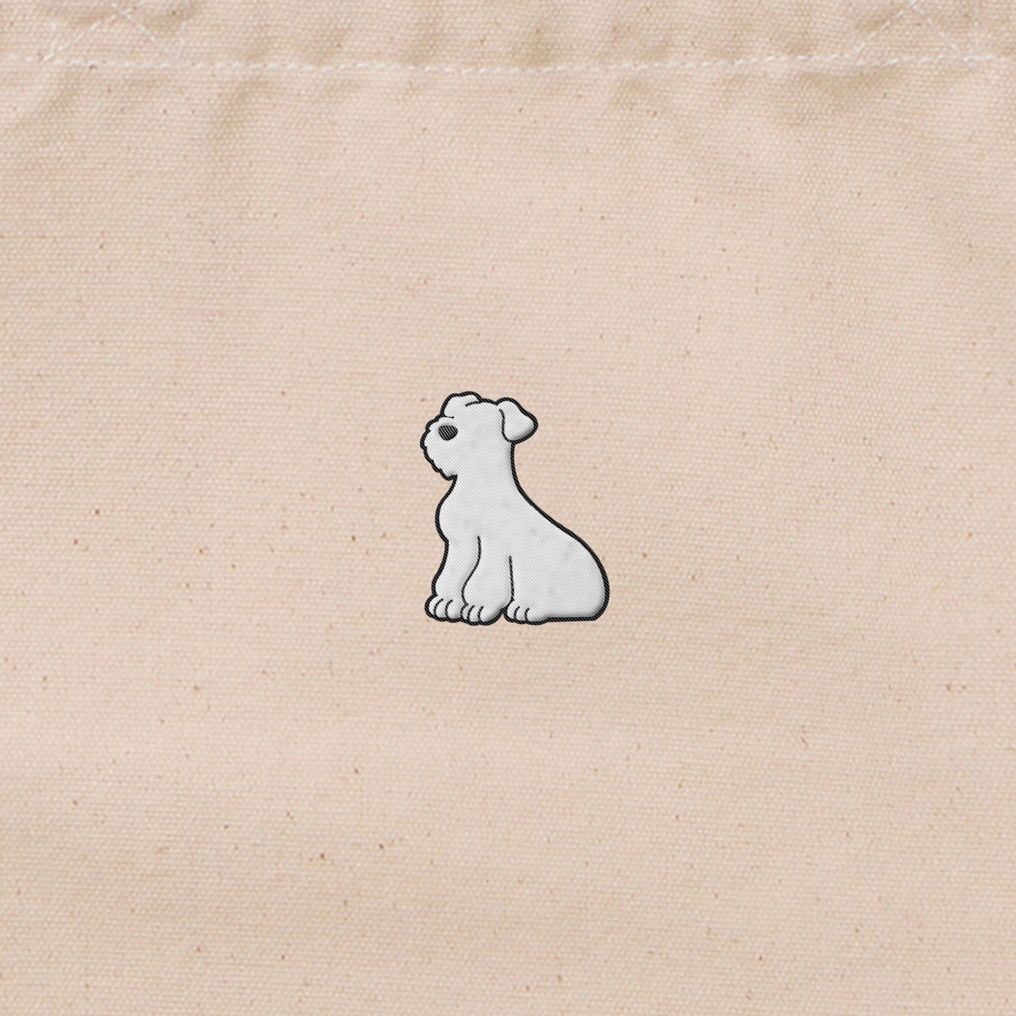 ランチバッグミニトート ワンポイント刺繍 "シュナウザー ホワイト" natural image