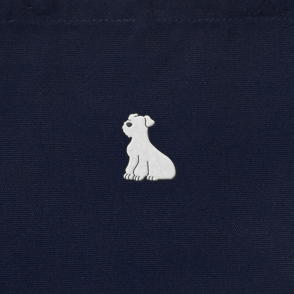 ランチバッグミニトート ワンポイント刺繍 "シュナウザー ホワイト" navy image
