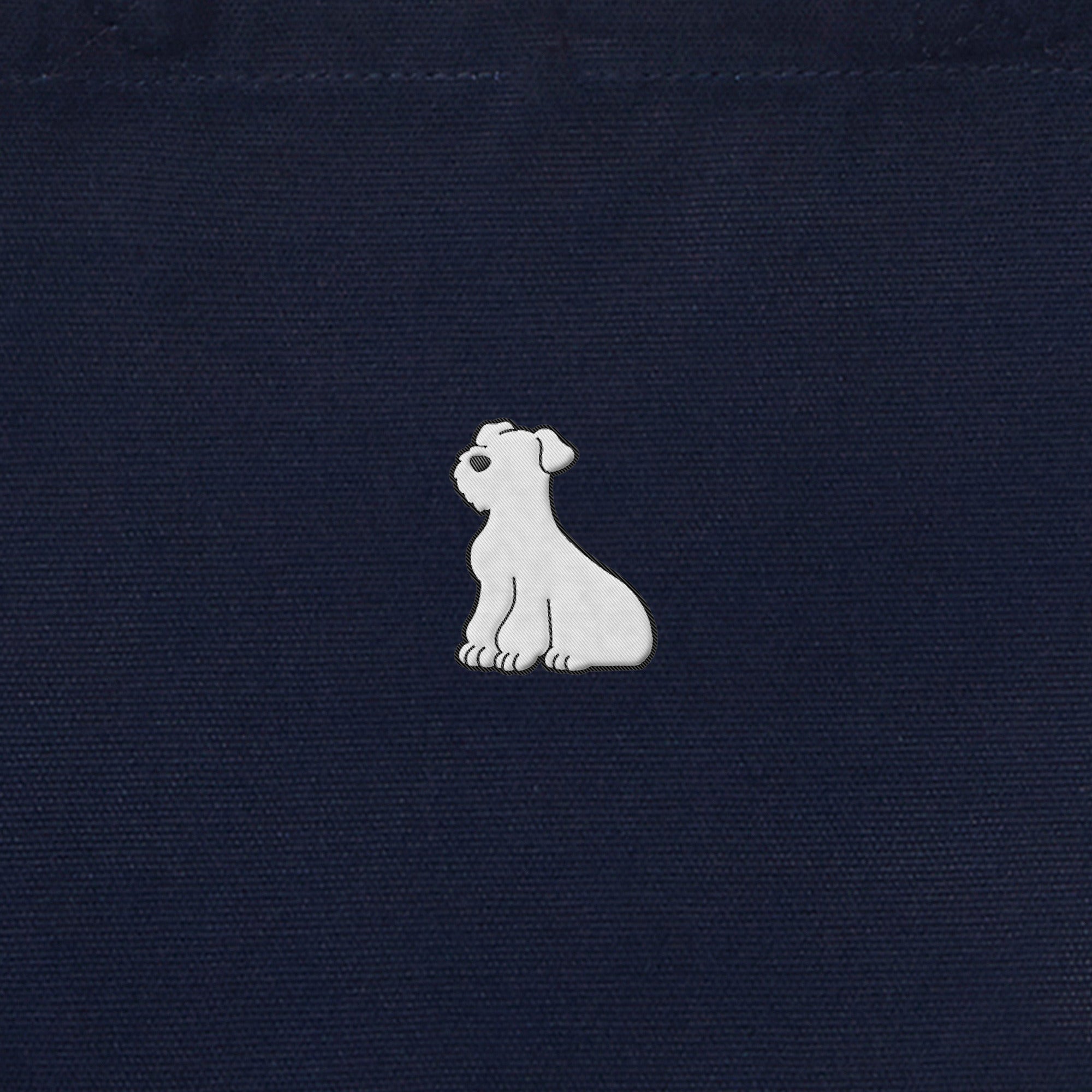 ランチバッグミニトート ワンポイント刺繍 "シュナウザー ホワイト" navy image