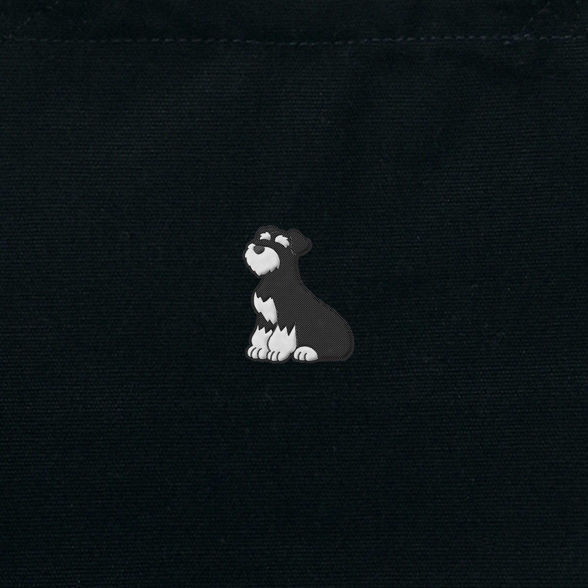 ランチバッグミニトート ワンポイント刺繍 "シュナウザー ブラック&シルバー" black image