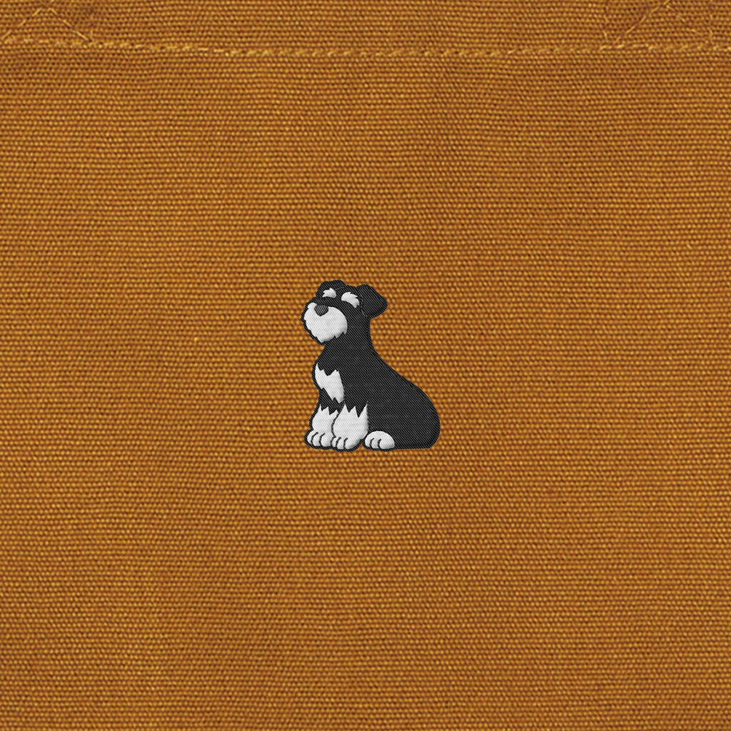 ランチバッグミニトート ワンポイント刺繍 "シュナウザー ブラック&シルバー" camel image