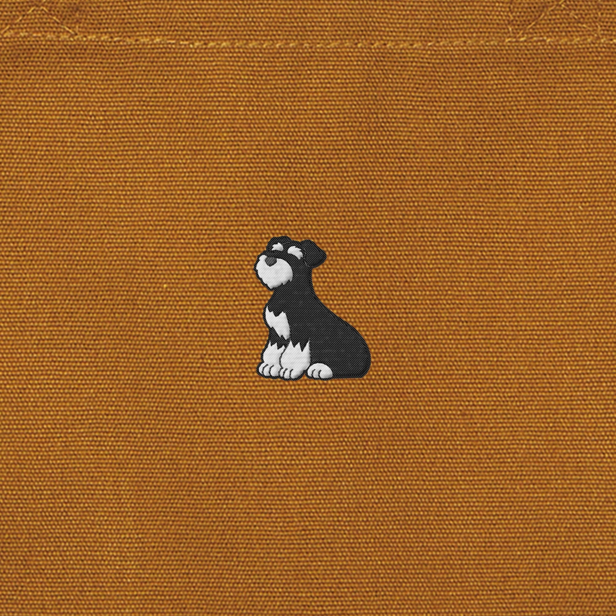 ランチバッグミニトート ワンポイント刺繍 "シュナウザー ブラック&シルバー" camel image