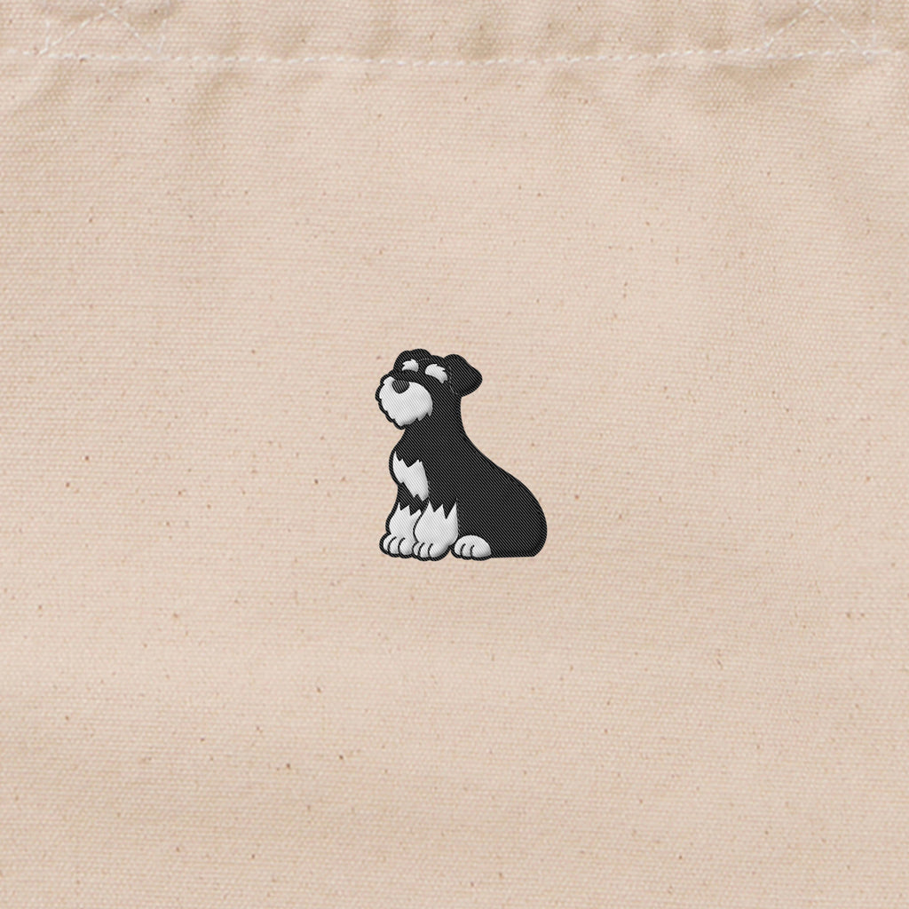 ランチバッグミニトート ワンポイント刺繍 "シュナウザー ブラック&シルバー" natural image