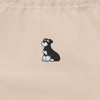 ランチバッグミニトート ワンポイント刺繍 "シュナウザー ブラック&シルバー" natural image