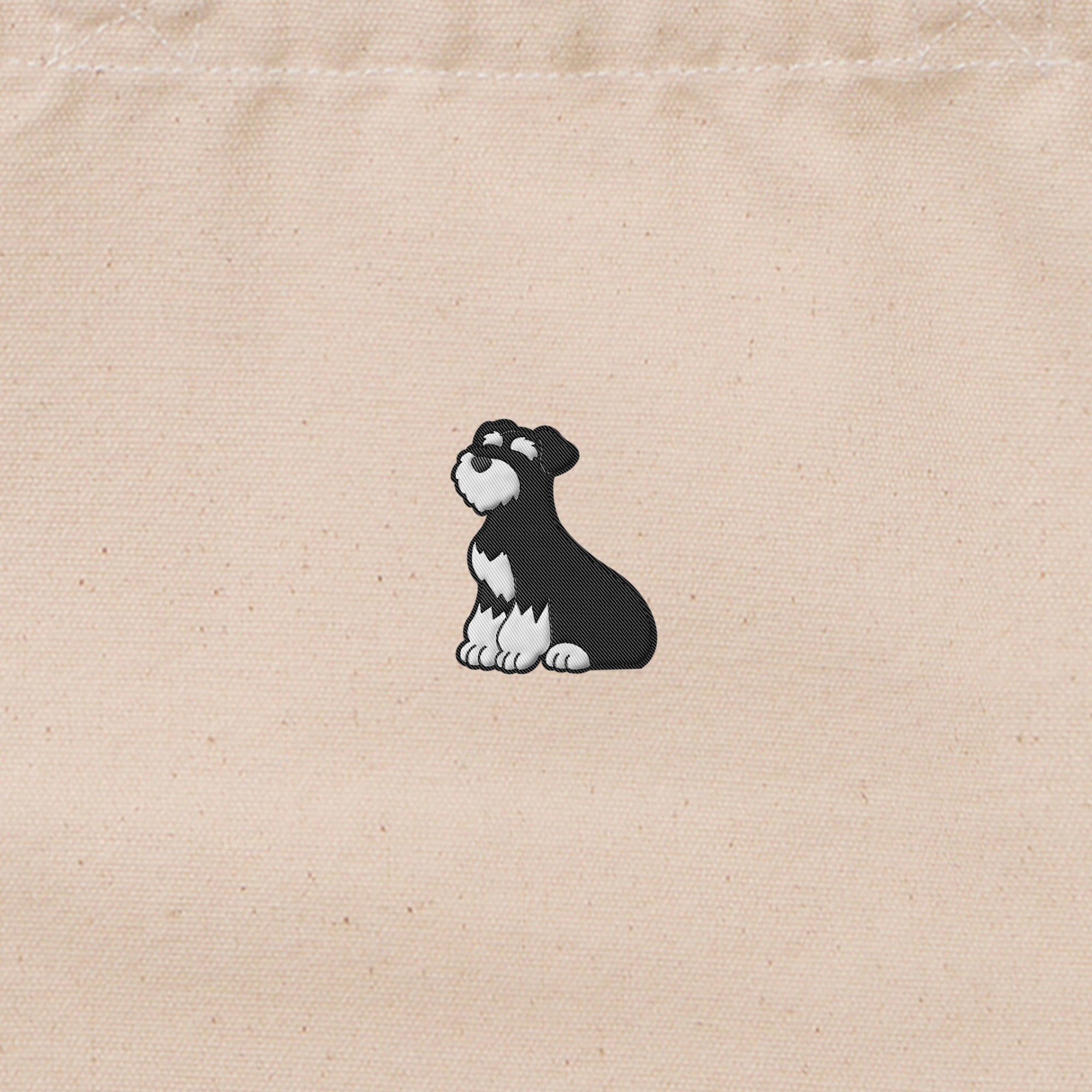 ランチバッグミニトート ワンポイント刺繍 "シュナウザー ブラック&シルバー" natural image