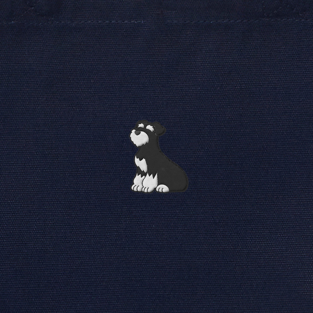 ランチバッグミニトート ワンポイント刺繍 "シュナウザー ブラック&シルバー" navy image