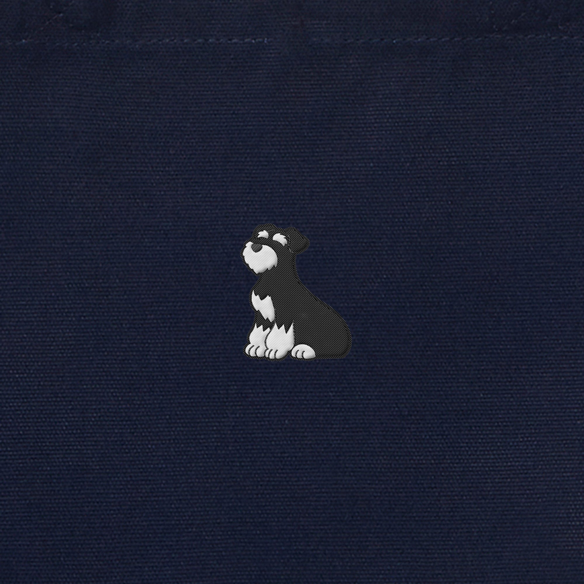 ランチバッグミニトート ワンポイント刺繍 "シュナウザー ブラック&シルバー" navy image