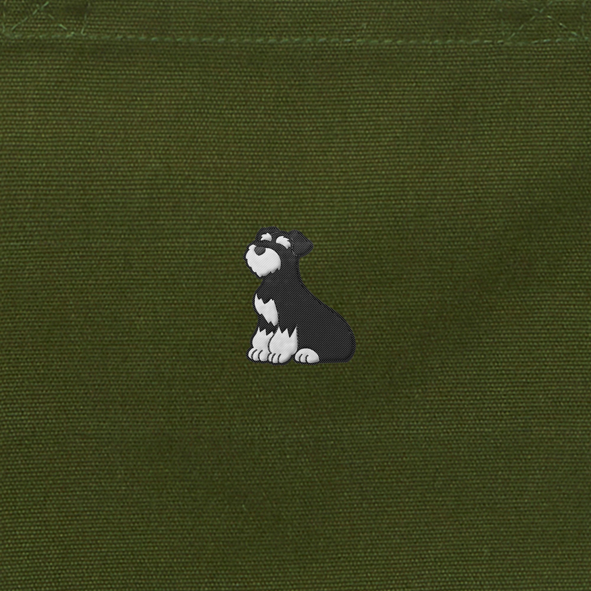 ランチバッグミニトート ワンポイント刺繍 "シュナウザー ブラック&シルバー" od image