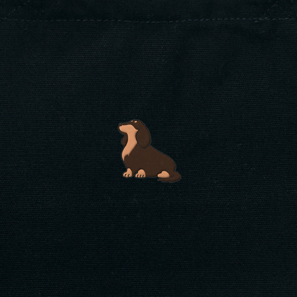 ランチバッグミニトート ワンポイント刺繍 "ダックス チョコタン" black image