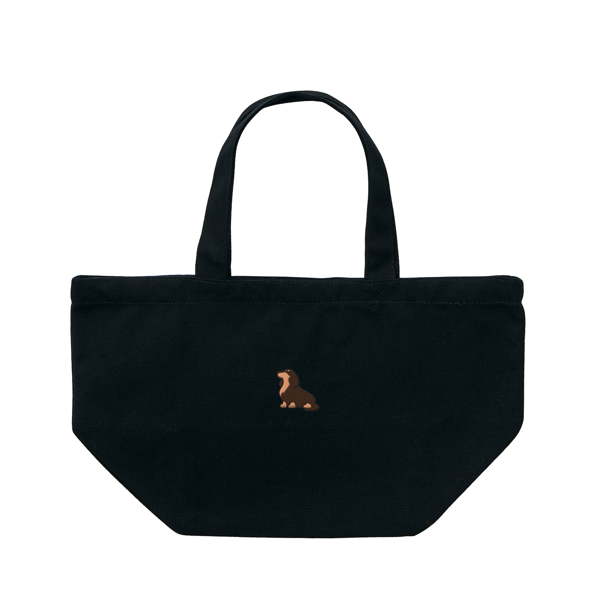 ランチバッグミニトート ワンポイント刺繍 "ダックス チョコタン" black image