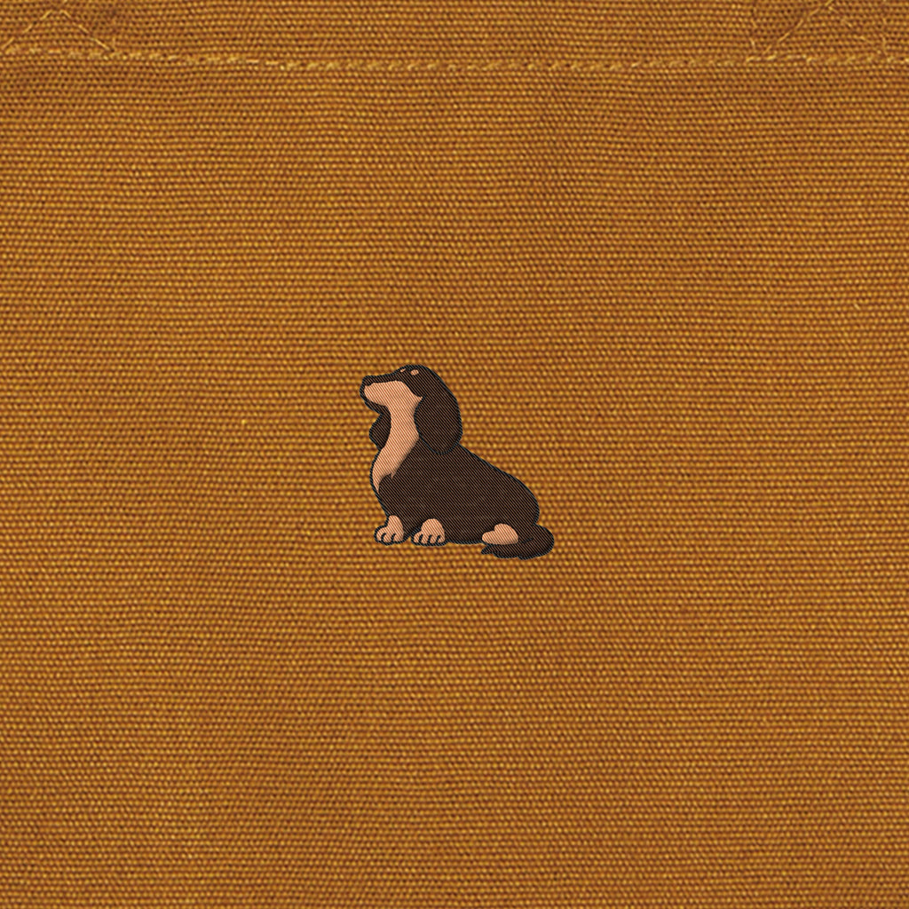 ランチバッグミニトート ワンポイント刺繍 "ダックス チョコタン" camel image