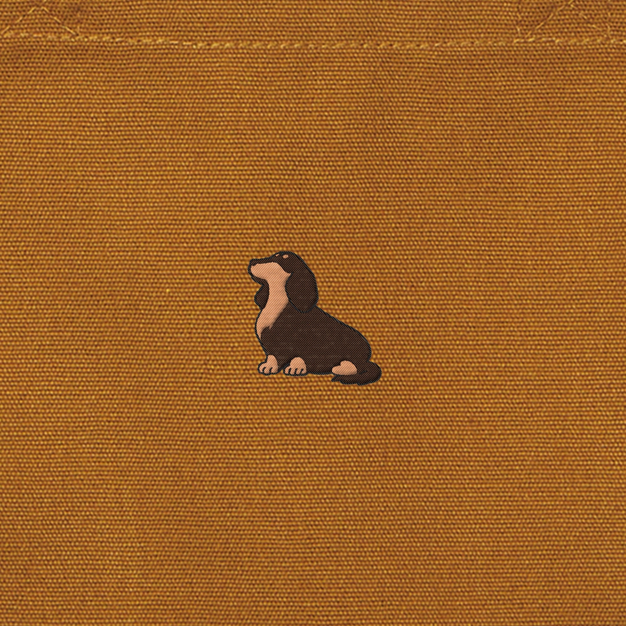 ランチバッグミニトート ワンポイント刺繍 "ダックス チョコタン" camel image