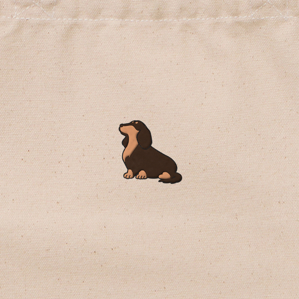 ランチバッグミニトート ワンポイント刺繍 "ダックス チョコタン" natural image