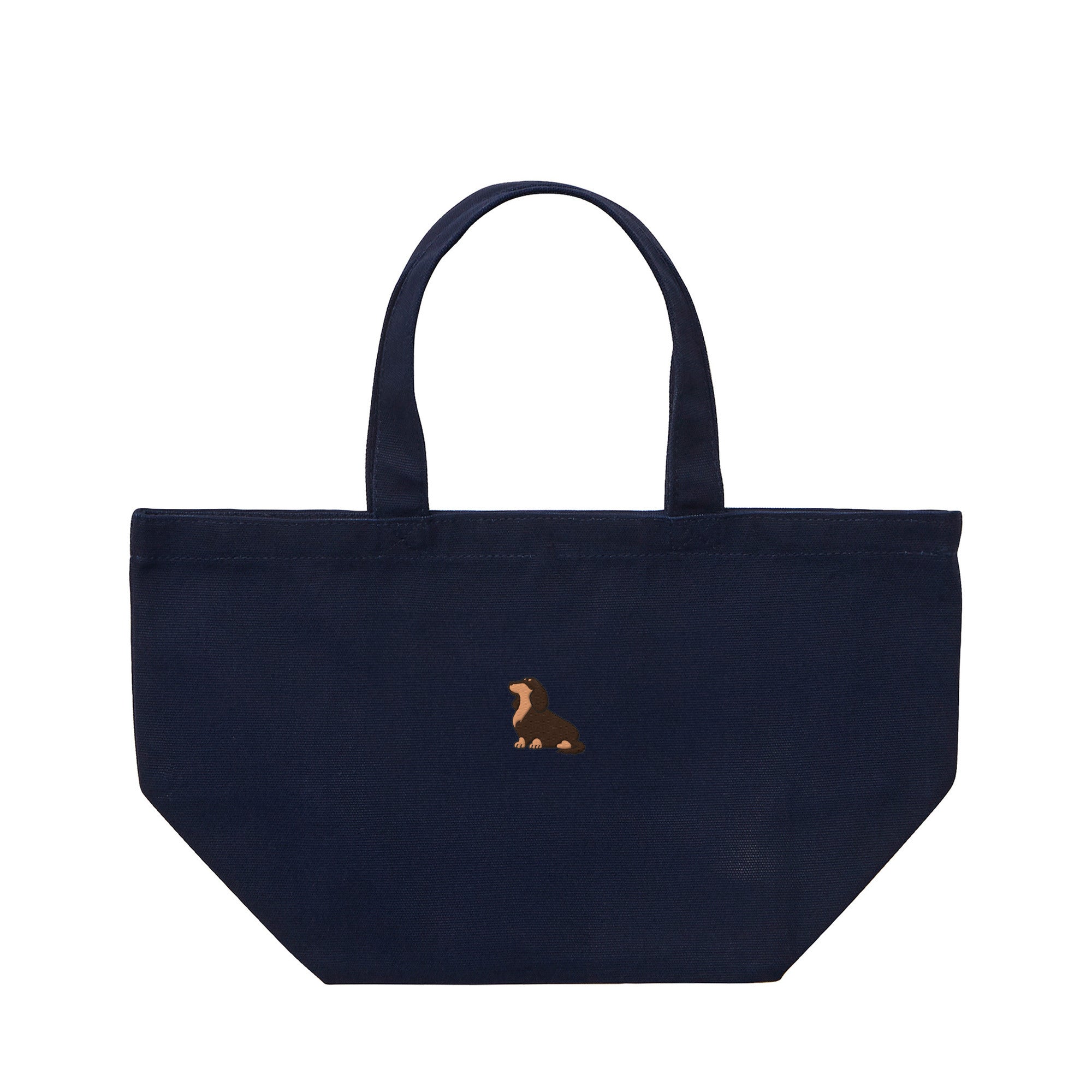 ランチバッグミニトート ワンポイント刺繍 "ダックス チョコタン" navy image