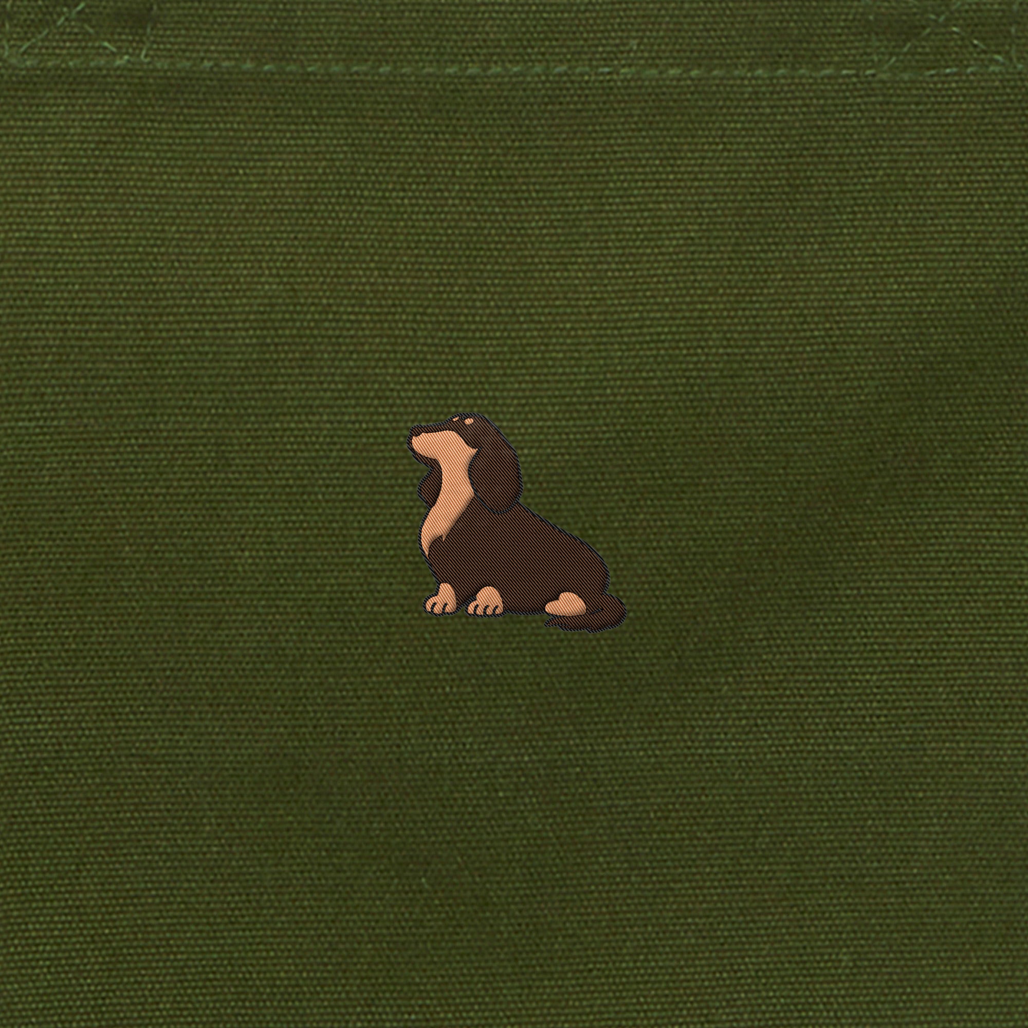 ランチバッグミニトート ワンポイント刺繍 "ダックス チョコタン" od image