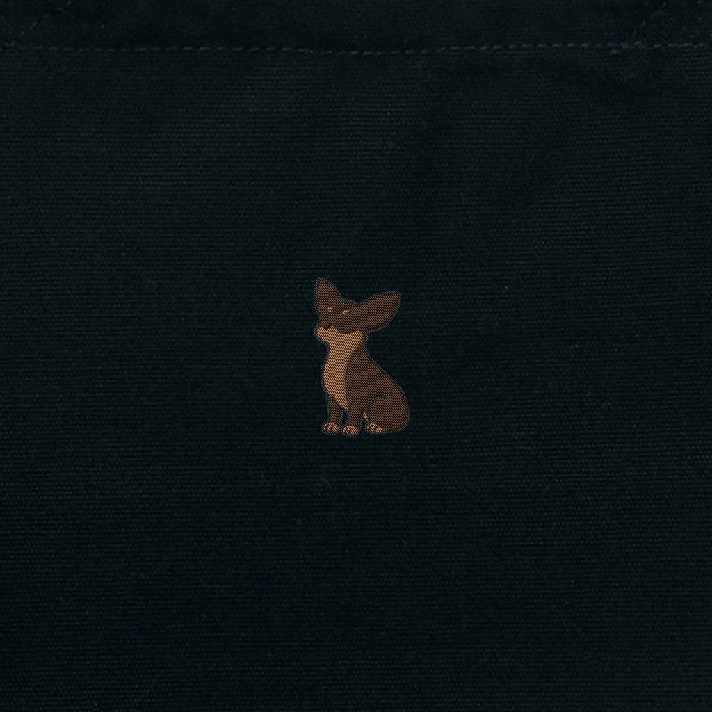 ランチバッグミニトート ワンポイント刺繍 "チワワ チョコタン" black image