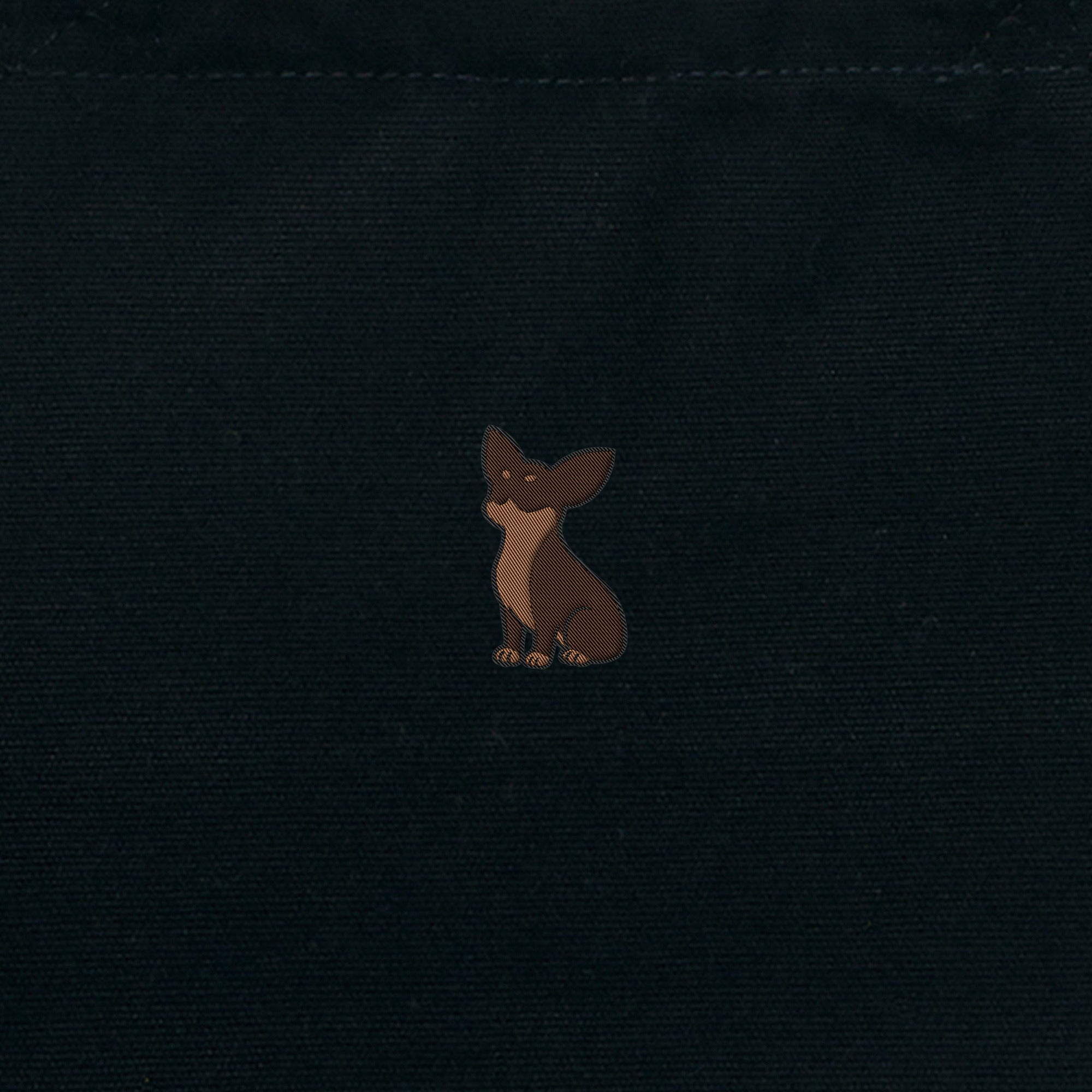 ランチバッグミニトート ワンポイント刺繍 "チワワ チョコタン" black image