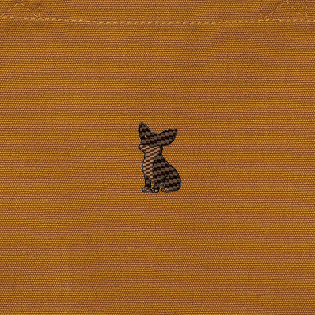 ランチバッグミニトート ワンポイント刺繍 "チワワ チョコタン" camel image