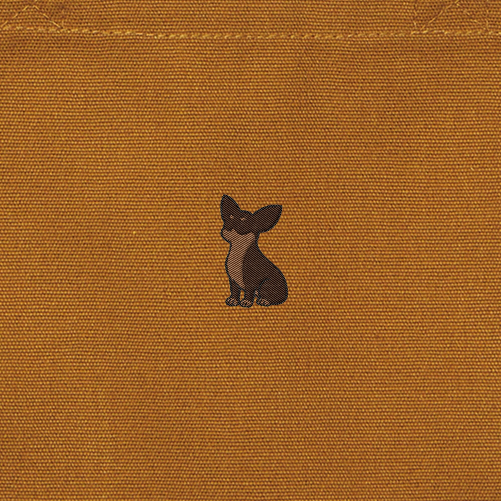 ランチバッグミニトート ワンポイント刺繍 "チワワ チョコタン" camel image