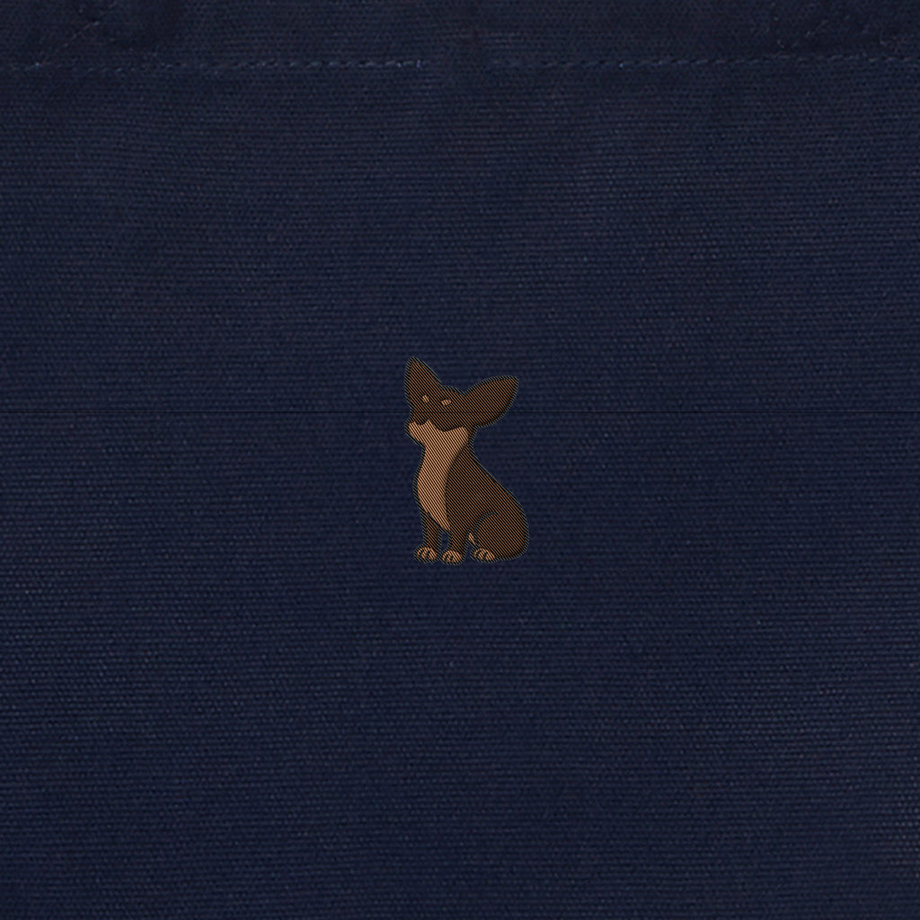 ランチバッグミニトート ワンポイント刺繍 "チワワ チョコタン" navy image