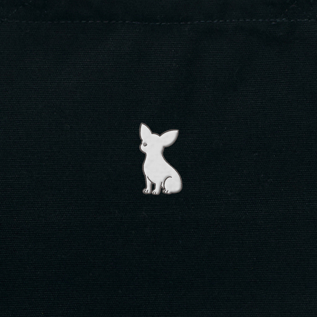 ランチバッグミニトート ワンポイント刺繍 "チワワ ホワイト" black image