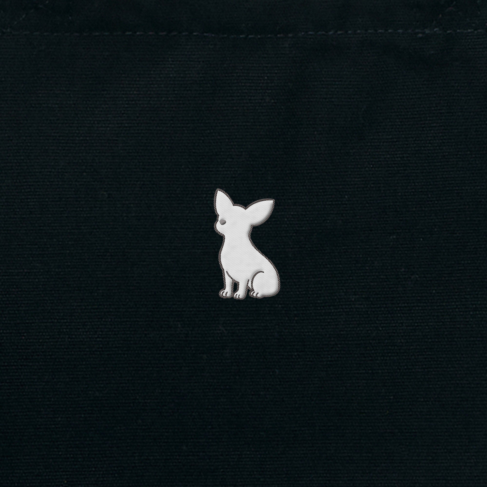 ランチバッグミニトート ワンポイント刺繍 "チワワ ホワイト" black image